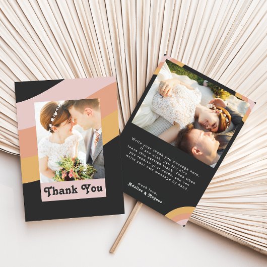 Foto van de moderne Retro 70 van de regenboogdonke Bedankkaart