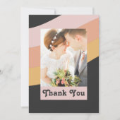 Foto van de moderne Retro 70 van de regenboogdonke Bedankkaart (Voorkant)