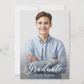 Foto van de moderne Royal Blue & Gold Graduation P Kaart (Voorkant)