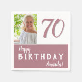 Foto van de moderne roze 70e verjaardag van de geb servet (Voorkant)