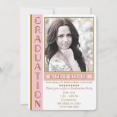 Foto van de moderne roze Gold Graduation Party Afs Kaart (Voorkant)