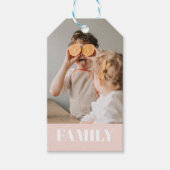 Foto van de moderne roze liefdesfamilie cadeaulabel (Voorkant)