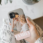 Foto van de moderne roze liefdesfamilie Case-Mate iPhone case<br><div class="desc">Moderne roze bundelroze fotocadeau</div>