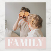 Foto van de moderne roze liefdesfamilie wijn etiket (Enkel label)