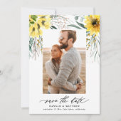 Foto van de moderne rustige botanische eucalyptusz save the date (Voorkant)