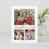 Foto van de moderne Script Black Heart Valentijns Kaart (Staand voorkant)