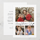 Foto van de moderne Script Black Heart Valentijns Kaart (Voorkant / Achterkant)