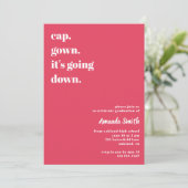 Foto van de moderne Trendy Roze Graduation Party Kaart (Staand voorkant)