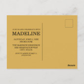 Foto van de moderne Trendy Yellow White Graduation Briefkaart (Achterkant)