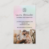 Foto van de moderne trouwfotograaf pastel 2 visitekaartje (Achterkant)