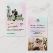 Foto van de moderne trouwfotograaf pastel 2 visitekaartje (Voorkant / Achterkant)