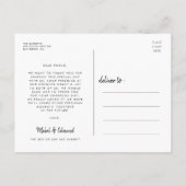 Foto van de moderne typografie bruiloft bedankt briefkaart (Achterkant)