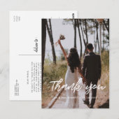 Foto van de moderne typografie bruiloft bedankt briefkaart (Voorkant / Achterkant)