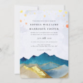 Foto van de moderne Waterverf Blue Gold Mountain W Kaart (Voorkant)