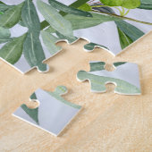 Foto van de moderne Waterverf Greenery Wedding Legpuzzel (Zijkant)