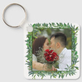 Foto van de moderne Waterverf Greenery Wedding Sleutelhanger (Voorkant)