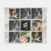 Foto van de moderne witte marmer fleece deken (Voorkant (Horizontaal))