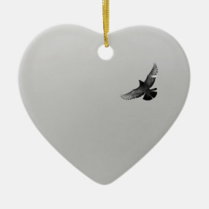 Foto van de moderne zwarte vliegende vogelduif keramisch ornament
