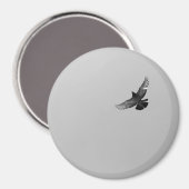 Foto van de moderne zwarte vliegende vogelduif magneet (Voorkant / Achterkant)