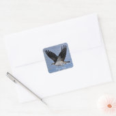 Foto van de Natuur "Flying Fish Eagle Osprey" Vierkante Sticker (Envelop)