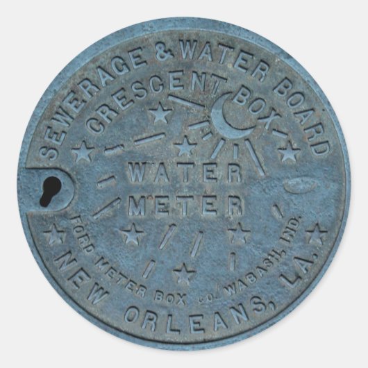 Foto van de New Orleans Water Meter Ronde Sticker (Voorkant)