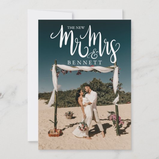 Foto van de nieuwe heer Mrs Elopement Wedding Anno Kaart (Voorkant)