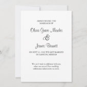 Foto van de nieuwe heer Mrs Elopement Wedding Anno Kaart (Achterkant)