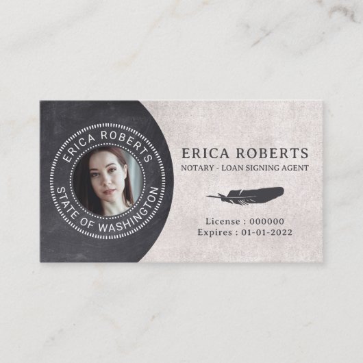  foto van de Notaris Public Loan Signing Agent Visitekaartje (Voorkant)