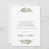 Foto van de Olive Branch Wedding Collectie Bedankkaart (Achterkant)