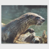 Foto van de Otter Animal-lover van het wild Cadeaupapier (Vlak)