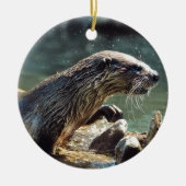 Foto van de Otter Animal-lover van het wild Keramisch Ornament (Voorkant)