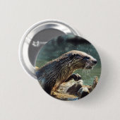 Foto van de Otter Animal-lover van het wild Ronde Button 5,7 Cm (Voorkant /achterkant)