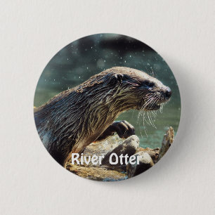 Foto van de Otter Animal-lover van het wild Ronde Button 5,7 Cm