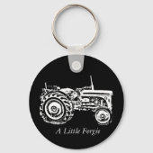 Foto van de oude Massey Fergison tractor Sleutelhanger (Achterkant)