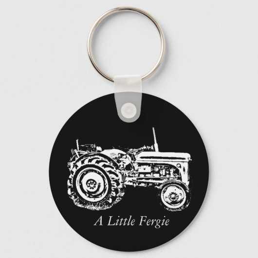 Foto van de oude Massey Fergison tractor Sleutelhanger (Achterkant)