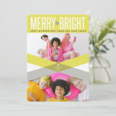 Foto van de Pijlen van het neon de Gele Dubbele Feestdagenkaart (Staand voorkant)