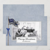 Foto van de politie Thin Blue Line American Flag F Feestdagenkaart (Voorkant / Achterkant)