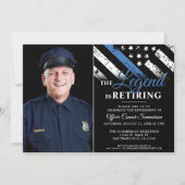 Foto van de politie-thin Blue Line Flag Retirement Kaart (Voorkant)