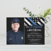 Foto van de politie-thin Blue Line Flag Retirement Kaart (Staand voorkant)