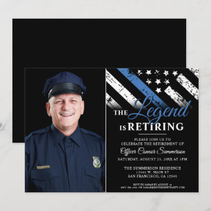 Foto van de politie-thin Blue Line Flag Retirement Kaart