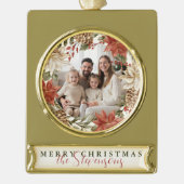 Foto van de pretserie Merry Kerstry Verguld Banner Ornament (Voorkant)