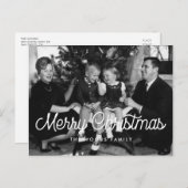Foto van de Retro  Merry-kerstfamilie Briefkaart (Voorkant / Achterkant)