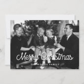 Foto van de Retro  Merry-kerstfamilie Feestdagenkaart (Voorkant)