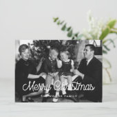 Foto van de Retro  Merry-kerstfamilie Feestdagenkaart (Staand voorkant)