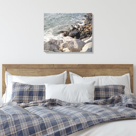 Foto van de Rocky Atlantic Ocean Shore Canvas Afdruk (Insitu (Slaapkamer))