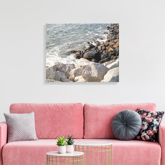 Foto van de Rocky Atlantic Ocean Shore Canvas Afdruk (Insitu (Woonkamer))