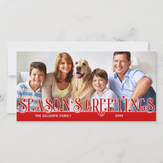 Foto van de Rode Eenheidsfamilie van het seizoen F Feestdagenkaart (Voorkant)