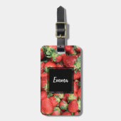 Foto van de Rode Juicy-aardbeien Bagagelabel (Voorkant verticaal)