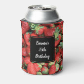 Foto van de Rode Juicy-aardbeien Blikjeskoeler (Blikje Achterkant)