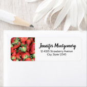 Foto van de Rode Juicy-aardbeien Etiket (Insitu)